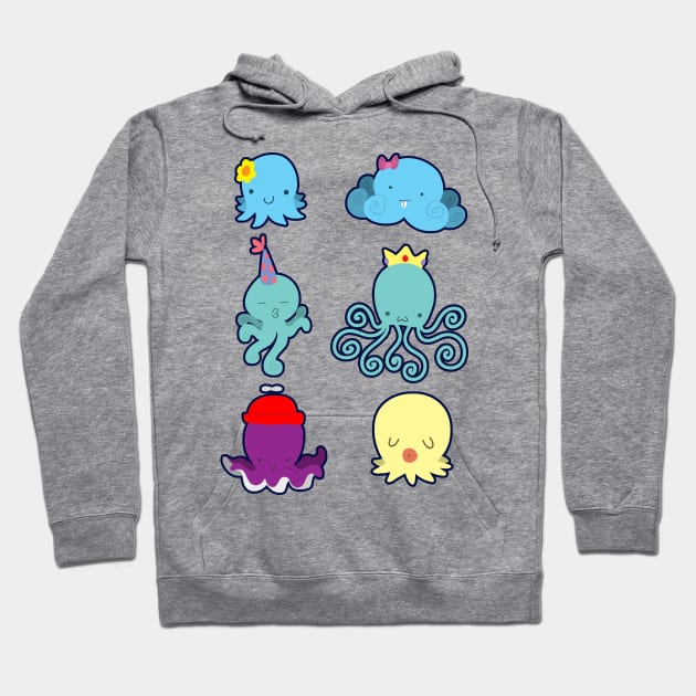 Six Cute Little Octopus Hoodie by saradaboru